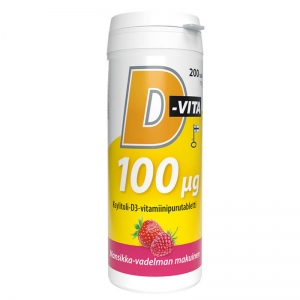 D-Vita 100 мкг клубника и малина 200 таблеток