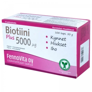 Пищевая добавка биотин Fennovita 100 штук