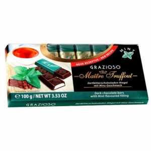 Шоколад тёмный с мятной начинкой Maître Truffout 100 гр