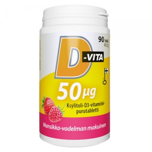 D-Vita 50 мкг клубника малина 90 таблеток
