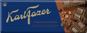 Шоколад молочный с крошкой из фундука Fazer 180 гр 
