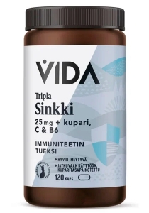 Цинк 25 мг + медь, витамины C и B6 Vida 120 шт