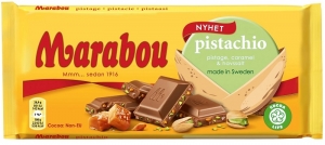 Шоколад молочный фисташки солёная карамель Marabou 185 гр