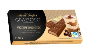 Шоколад молочный с тирамису Maitre Truffout 100 гр