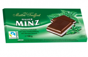 Шоколад тёмный с начинкой крем мята Maître Truffout 100 гр